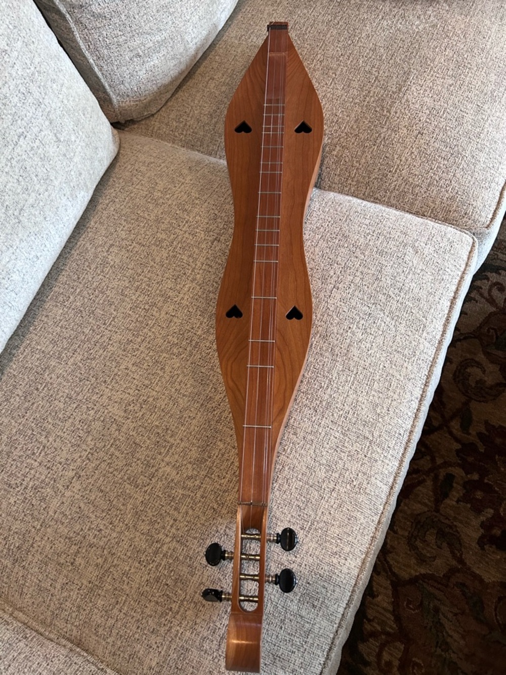 Vintage 1970s Handmade J Patterson Mountain Lap Dulcimer  Heart Sound Hole - Picture 4 of 8